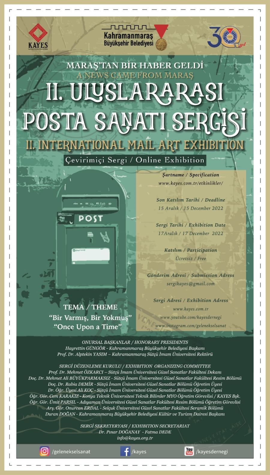 KSÜ ve Büyükşehir Belediyesi iş birliğinde 2. Uluslararası Çevrimiçi Posta Sanatı Sergisi 