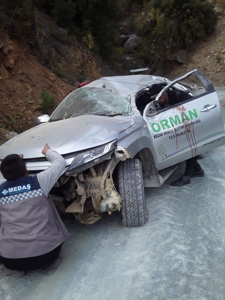 Trafik kazasında 3 Orman İşletme Müdürlüğü personeli yaralandı