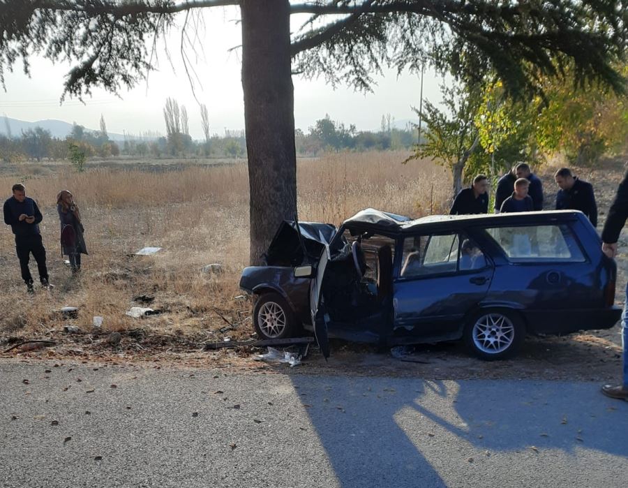 Ağaca çarpan otomobildeki 4 üniversite öğrencisinden biri öldü, 3