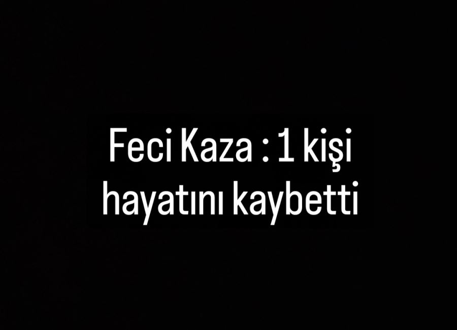 Feci Kaza : 1 kişi hayatını kaybetti