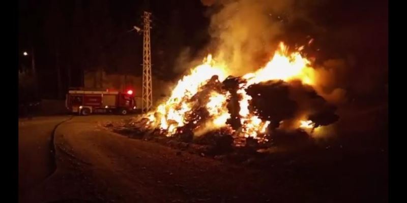 Mersin’de fıstık balyaları yandı