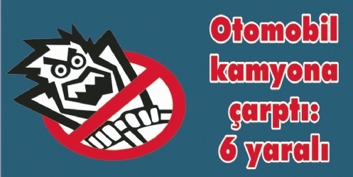 Otomobil kamyona çarptı;6 yaralı 