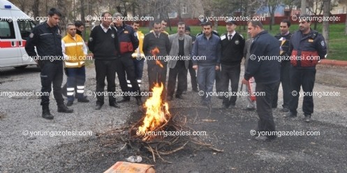 Askerlik şubesinde baskın ve yangın tatbikatı yapıldı