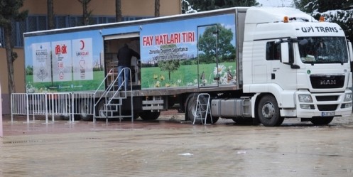 Öğrencilere uygulamalı deprem tatbikatı