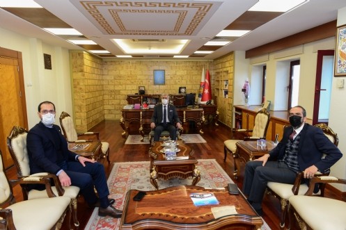 Kahramanmaraş Milletvekilleri Ahmet Özdemir ve Mehmet Cihat Sezal, KSÜ Üniversitesi  Rektörü Prof. Dr. Niyazi Can