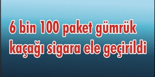 6 bin 100 paket gümrük kaçağı sigara ele geçirildi