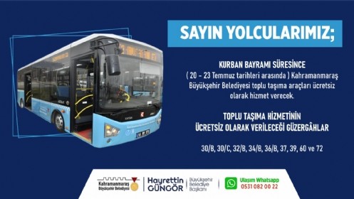 Büyükşehir Otobüsleri Bayramda Ücretsiz 
