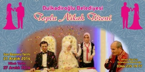 Dulkadiroğlu  Belediyesinden Toplu Nikah Töreni
