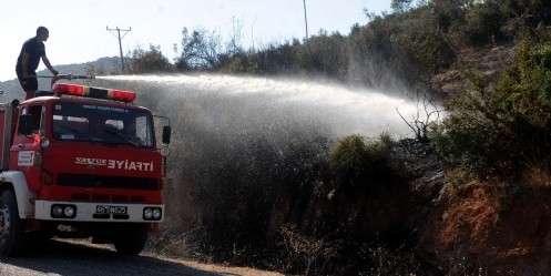 Zeytin bahçesinde yangın 