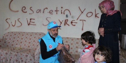 Suriyelilere gıda ve giyecek yardımı
