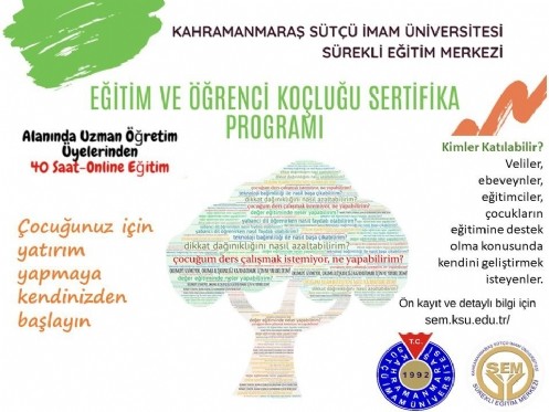 KSÜ Üniversitesi`nde Sürekli Eğitim Merkezi, Eğitim ve Öğrenci Koçluğu Sertifika Programının İlk Dersini Rektör Prof. Dr. Niyazi Can Verdi