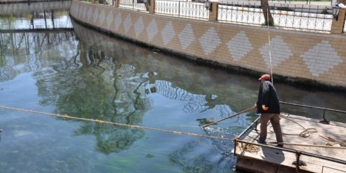 Ceyhan Nehri`nde yosun temizliği