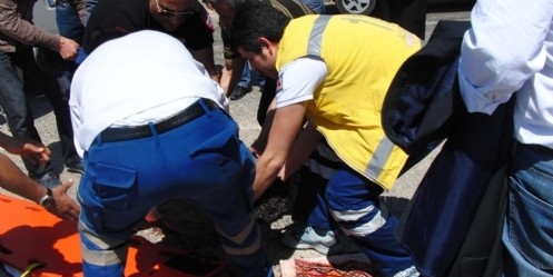 Pazarcık`ta trafik kazası; 1 ağır yaralı 