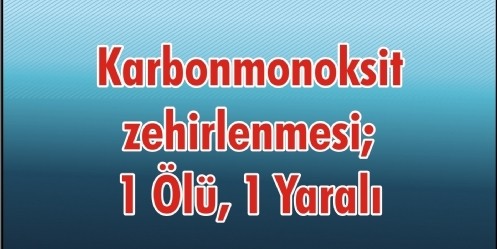 Karbonmonoksit zehirlenmesi; 1 Ölü, 1 Yaralı